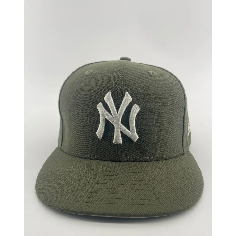 New York Yankees New Era Hat Mens 7 1/4 Olive Green 59FIFTY Fitted MLB Cap